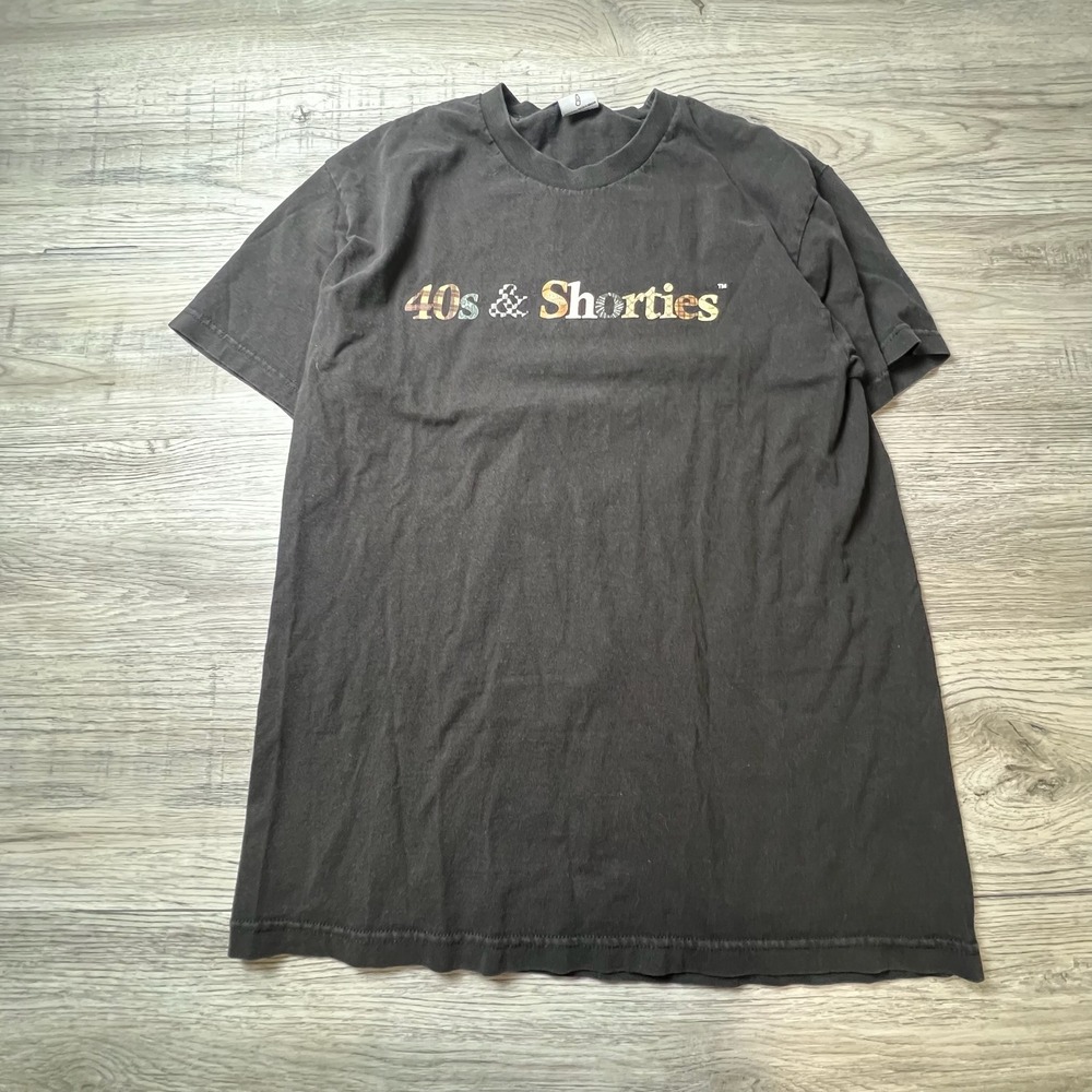 40s & Shorties T-Shirt Mens Large Black Graphic Logo Streetwear AH83
